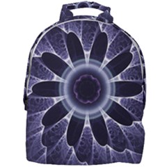 Fractal Feathers Blue Purple Mini Full Print Backpack by Pakrebo