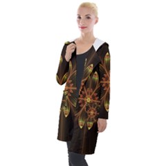 Fractal Floral Mandala Abstract Hooded Pocket Cardigan by Pakrebo