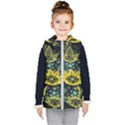 Fractal Undersea Flowers Abstract Kids  Hooded Puffer Vest View1