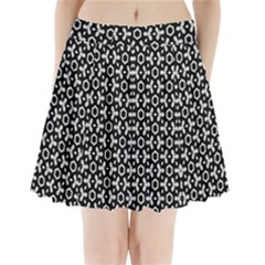 Geometric Pattern  Black And White Pleated Mini Skirt by RedPanda