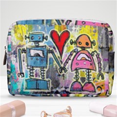 Graffiti Pop Robot Love Make Up Pouch (medium) by ArtistRoseanneJones