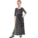 Fractal Spikes Gears Abstract Kids  Quarter Sleeve Maxi Dress View1