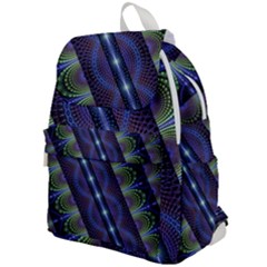 Fractal Blue Lines Colorful Top Flap Backpack by Pakrebo