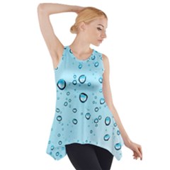 Drops Water Pane Rain Glass Side Drop Tank Tunic by Pakrebo