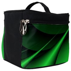 Green Line Lines Background Make Up Travel Bag (big) by Pakrebo