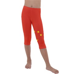 Chinese Flag Flag Of China Kids  Lightweight Velour Capri Leggings  by FlagGallery