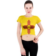 New Mexico Flag Crew Neck Crop Top by FlagGallery