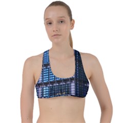 Abstract Architecture Background Criss Cross Racerback Sports Bra by Pakrebo