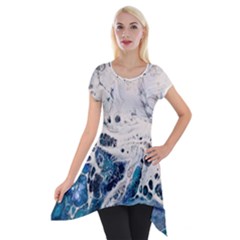 Paint Acrylic Paint Art Colorful Short Sleeve Side Drop Tunic by Pakrebo