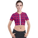 Retro Abstract Boho Unique Short Sleeve Cropped Jacket View1