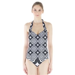 Seamless Pattern Ornament Halter Swimsuit by Pakrebo