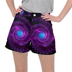 Fractal Spiral Space Galaxy Ripstop Shorts by Pakrebo