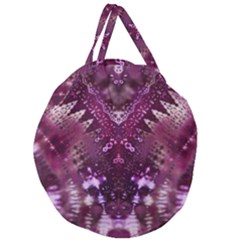 Pink Fractal Lace Giant Round Zipper Tote by KirstenStar