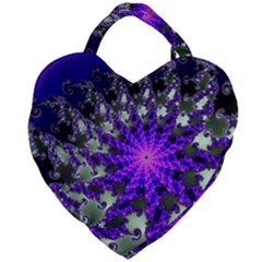 Fractal Rendering Digital Art Giant Heart Shaped Tote by Pakrebo