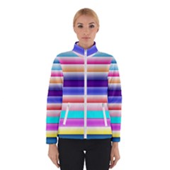 Cotton Candy Stripes Winter Jacket by bloomingvinedesign