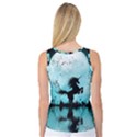 Wonderful Unicorn Silhouette In The Night Women s Basketball Tank Top View2