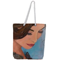 Flower Crown Full Print Rope Handle Tote (large) by CKArtCreations