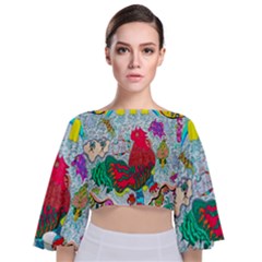 Supersonic Key West Gypsy Blast Tie Back Butterfly Sleeve Chiffon Top by chellerayartisans