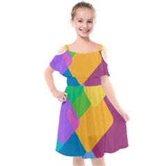 Geometry Nothing Color Kids  Cut Out Shoulders Chiffon Dress by Mariart