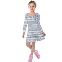 Confetti Music Art Modern Kids  Long Sleeve Velvet Dress by Bajindul