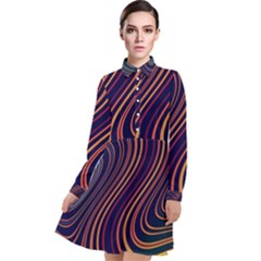 Fractal Mathematics Generated Long Sleeve Chiffon Shirt Dress by Bajindul