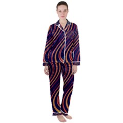 Fractal Mathematics Generated Satin Long Sleeve Pyjamas Set by Bajindul