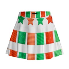 Christmas Bunting Banners Tasse Mini Flare Skirt by Bajindul