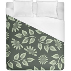 Flowers Pattern Spring Green Duvet Cover (california King Size) by Bajindul