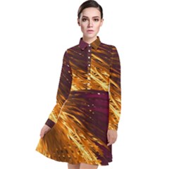 Lines Curlicue Fantasy Colorful Long Sleeve Chiffon Shirt Dress by Bajindul