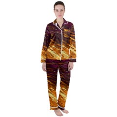 Lines Curlicue Fantasy Colorful Satin Long Sleeve Pyjamas Set by Bajindul