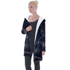 Fractal Abstract Rendering Longline Hooded Cardigan by Bajindul