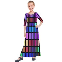 Resolve Art Pattern Kids  Quarter Sleeve Maxi Dress by HermanTelo