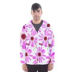 Pink Purple Daisies Design Flowers Men s Hooded Windbreaker by Pakrebo