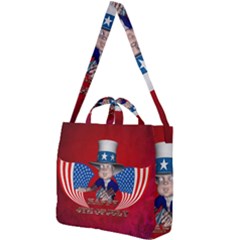 Happy 4th Of July Square Shoulder Tote Bag by FantasyWorld7