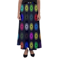 Flowers Arrangement Symmetry Flared Maxi Skirt by Bajindul