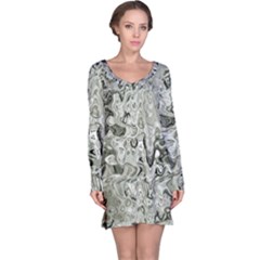 Abstract Stone Texture Long Sleeve Nightdress by Bajindul