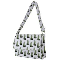 Cactus White Pattern Full Print Messenger Bag by snowwhitegirl