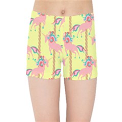 Unicorn Carousel Kids  Sports Shorts by VeataAtticus