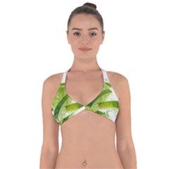 Lime Club Soda Drink Cocktail Halter Neck Bikini Top by Pakrebo