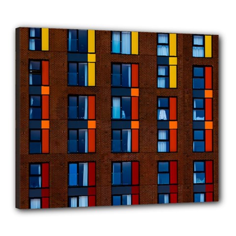 Architecture Color Colour Windows Canvas 24  X 20  (stretched) by Pakrebo