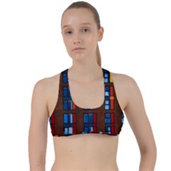 Architecture Color Colour Windows Criss Cross Racerback Sports Bra by Pakrebo