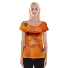 Pumpkin Halloween Fall Thanksgiving Cap Sleeve Top by Pakrebo