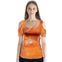 Pumpkin Halloween Fall Thanksgiving Butterfly Sleeve Cutout Tee  View1