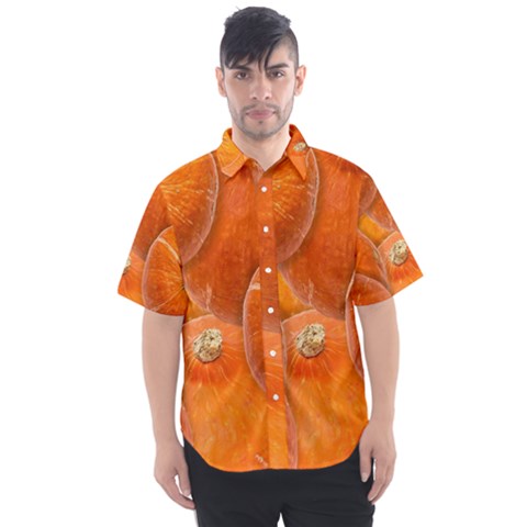 Pumpkin Halloween Fall Thanksgiving Men s Short Sleeve Shirt by Pakrebo