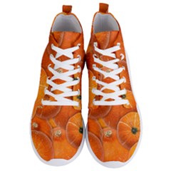 Pumpkin Halloween Fall Thanksgiving Men s Lightweight High Top Sneakers by Pakrebo