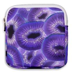 Sliced Kiwi Fruits Purple Mini Square Pouch by Pakrebo