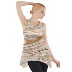 Brown And Yellow Abstract Painting Side Drop Tank Tunic by Pakrebo