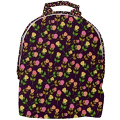 Flowers Roses Brown Mini Full Print Backpack by Bajindul