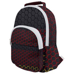 Germany Flag Hexagon Rounded Multi Pocket Backpack by HermanTelo