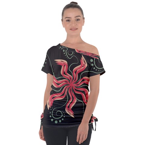 Flower Abstract Tie-up Tee by HermanTelo